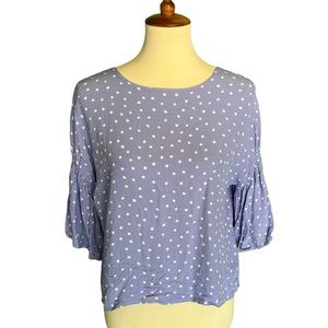 Minkie shirt sleeve polka dot shirt.
